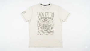 Von Dutch Men's "Made In The" Short Sleeve Crew Neck T-Shirt White, XL Von Dutch Men's "Made In The" Short Sleeve Crew Neck T-Shirt White, XL