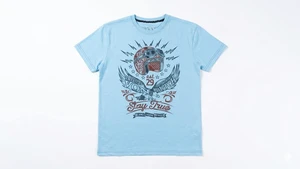 Von Dutch Men's "American Craftsmanship" Short Sleeve Crew Neck T-Shirt Baby Blue, XL Von Dutch Men's "American Craftsmanship" Short Sleeve Crew Neck T-Shirt Baby Blue, XL