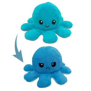Reversible Flip Octopus Stuffed Double Sided Toy Plush Soft Animal Home - Blue Reversible Flip Octopus Stuffed Double Sided Toy Plush Soft Animal Home - Blue