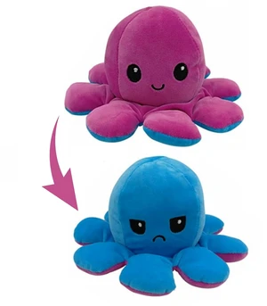 Reversible Flip Octopus Stuffed Double Sided Toy Plush Soft Animal - Blue Purple Reversible Flip Octopus Stuffed Double Sided Toy Plush Soft Animal - Blue Purple