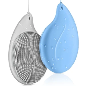 2 PCS Soft Silicone Face Cleansing Massaging Scrubber Brush with Storage Case 2 PCS Soft Silicone Face Cleansing Massaging Scrubber Brush with Storage Case