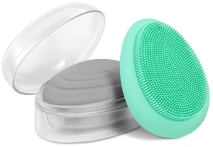 2pcs Silicone Facial Cleansing Soft Massaging Brush Face Massager & Storage Case 2pcs Silicone Facial Cleansing Soft Massaging Brush Face Massager & Storage Case