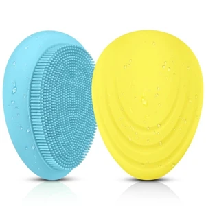 2pcs Silicone Facial Cleansing Soft Massaging Brush Face Massager & Storage Case 2pcs Silicone Facial Cleansing Soft Massaging Brush Face Massager & Storage Case