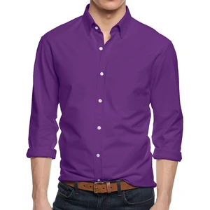 Alta Men's Long Sleeve Button Down Cotton Extra Slim Fit Pointed Collar Dress Shirt - Grape - Large Alta Men's Long Sleeve Button Down Cotton Extra Slim Fit Pointed Collar Dress Shirt - Grape - Large