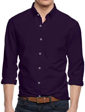 Alta Men's Long Sleeve Button Down Cotton Extra Slim Fit Pointed Collar Dress Shirt - Purple - Medium Alta Men's Long Sleeve Button Down Cotton Extra Slim Fit Pointed Collar Dress Shirt - Purple - Medium