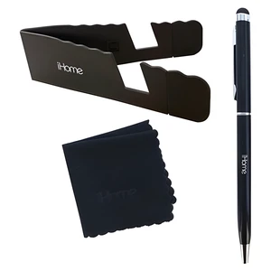 iHome 3-in-1 Stylus Pen Stand Microfiber Cloth Bundle Tablet Smartphone Black iHome 3-in-1 Stylus Pen Stand Microfiber Cloth Bundle Tablet Smartphone Black