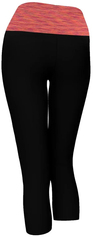 Alta Women's Two Tone Foldover Yoga Capri Leggings Black/Carrot Small Stretch Alta Women's Two Tone Foldover Yoga Capri Leggings Black/Carrot Small Stretch