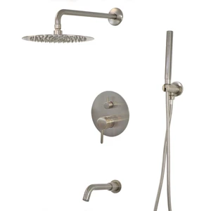 Eisen Home Rainfall Handheld Shower Head Combo System Set Brushed Nickel New Eisen Home Rainfall Handheld Shower Head Combo System Set Brushed Nickel New
