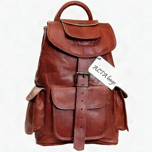 Women's 14" Brown Leather Backpack Handmade Large Travel Casual Shoulder Bag New Women's 14" Brown Leather Backpack Handmade Large Travel Casual Shoulder Bag New