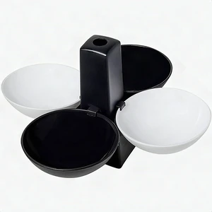 Altatac Sports Party Serving Bowls, 2 Black, 2 White Bowls and Stand Altatac Sports Party Serving Bowls, 2 Black, 2 White Bowls and Stand
