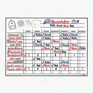 Magnetic Dry Erase Board For Kids Chores Whiteboard Weekly Chore Chart 17X12'' Magnetic Dry Erase Board For Kids Chores Whiteboard Weekly Chore Chart 17X12''