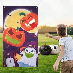Halloween Bean Bag Toss Game Set Pumpkin Ghost Moon Banner Party Activity New Halloween Bean Bag Toss Game Set Pumpkin Ghost Moon Banner Party Activity New