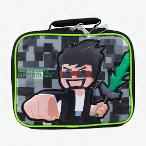 Captain Sparklez Tube Heroes Digi Duo 9.5" Insulated Lunch Box Bag Kids School Captain Sparklez Tube Heroes Digi Duo 9.5" Insulated Lunch Box Bag Kids School