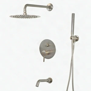 Eisen Home Rainfall Handheld Shower Head Combo System Set Brushed Nickel New Eisen Home Rainfall Handheld Shower Head Combo System Set Brushed Nickel New