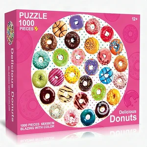 Delightful Donuts 1000 Piece Jigsaw Puzzle for Adults Kids Ages 12+ Paper - New Delightful Donuts 1000 Piece Jigsaw Puzzle for Adults Kids Ages 12+ Paper - New
