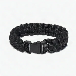 Explorer 9.5" Survival Paracord Bracelet Black Plastic Release Buckle Camping Explorer 9.5" Survival Paracord Bracelet Black Plastic Release Buckle Camping