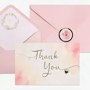 40 Gold Pink All Occasions Thank You Cards Notes Envelopes Stickers Set 4x6 New 40 Gold Pink All Occasions Thank You Cards Notes Envelopes Stickers Set 4x6 New