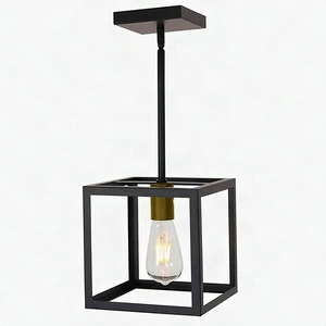 Industrial Cage Pendant Light Metal Hanging Fixture Adjustable Height Gold New Industrial Cage Pendant Light Metal Hanging Fixture Adjustable Height Gold New