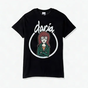 MTV Daria Short Sleeve Black Crewneck T-Shirt Mens Cotton Large New MTV Daria Short Sleeve Black Crewneck T-Shirt Mens Cotton Large New