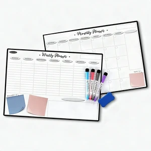 2 PCS Magnetic Dry Erase Daily Planner Chore Chart Refrigerator 17x12 4 Markers 2 PCS Magnetic Dry Erase Daily Planner Chore Chart Refrigerator 17x12 4 Markers