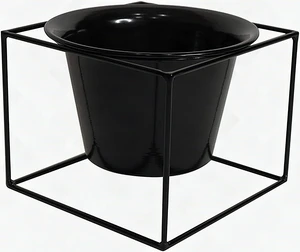 Metal Square 6" Plant Pot Stand Holder Removable Planter Black Metal 2 Pack New Metal Square 6" Plant Pot Stand Holder Removable Planter Black Metal 2 Pack New