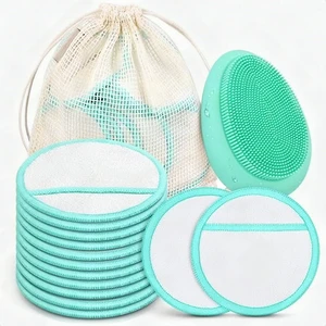 18pcs Reusable Makeup Remover Pads Facial Cleansing Brush Storage Pouch Set New 18pcs Reusable Makeup Remover Pads Facial Cleansing Brush Storage Pouch Set New