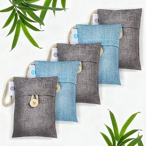 Bamboo Charcoal Air Purifying Bags 5-Pack Odor Eliminator Moisture Absorber New Bamboo Charcoal Air Purifying Bags 5-Pack Odor Eliminator Moisture Absorber New