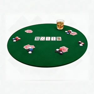 Green Felt Round Poker Table Cover Cloth Fits 36 to 42 Inch Card Game Table Top Green Felt Round Poker Table Cover Cloth Fits 36 to 42 Inch Card Game Table Top