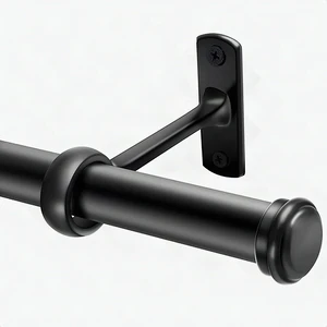 1 Inch Black Curtain Rod Heavy Duty Adjustable 144-168 Inch for Windows - New 1 Inch Black Curtain Rod Heavy Duty Adjustable 144-168 Inch for Windows - New