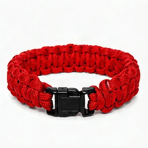 Explorer 9.5" Survival Paracord Bracelet Red Nylon Plastic Release Buckle Campin Explorer 9.5" Survival Paracord Bracelet Red Nylon Plastic Release Buckle Campin