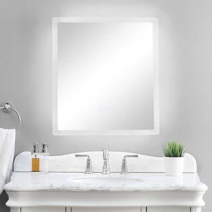 Eisen Home smartLED 24x27 Bluetooth LED Bathroom Wall Mirror Anti-Fog Dimmable Eisen Home smartLED 24x27 Bluetooth LED Bathroom Wall Mirror Anti-Fog Dimmable