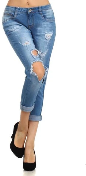 Bonage Fashion Women's Distressed Denim Jeans Style 559 Size 9 Bonage Fashion Women's Distressed Denim Jeans Style 559 Size 9