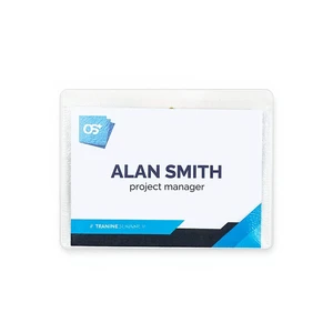 OS Plus Horizontal Top-Loading ID Name Badge Card Holder Protector 3" x 4" Clear OS Plus Horizontal Top-Loading ID Name Badge Card Holder Protector 3" x 4" Clear