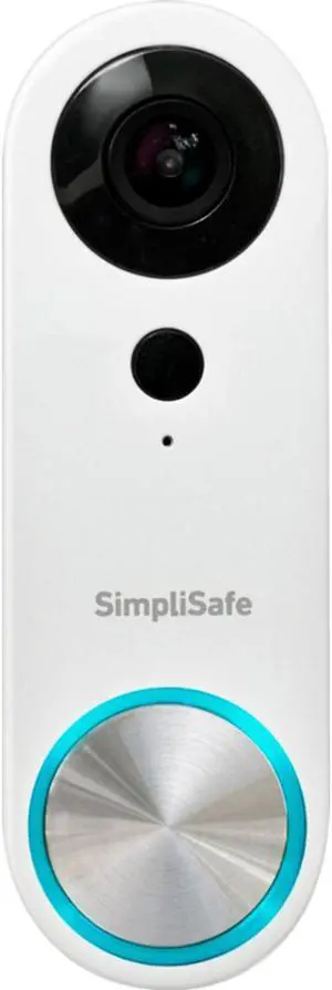 SimpliSafe Pro Smart Home Security Wi-Fi Video Doorbell Wired Camera, White