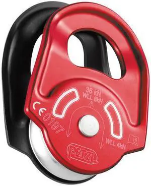 PETZL P60A Prusik Minder Pulley,8100 lbs,Red/Black