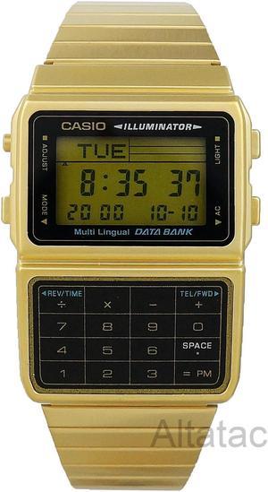Men's Gold-Tone Casio Databank Telememo Calculator Watch DBC611G-1DF