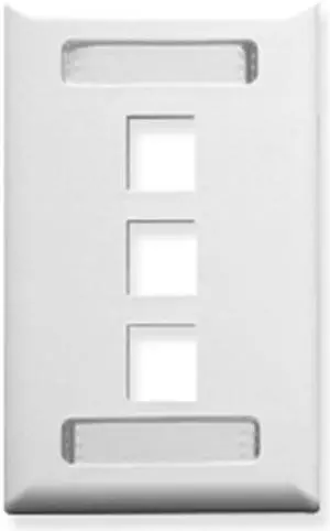FACEPLATE- ID- 1-GANG- 3-PORT- WHITE