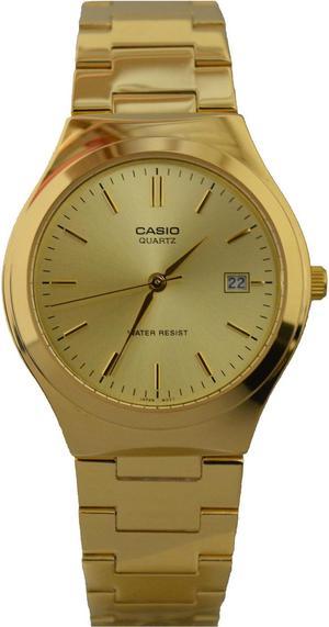 Casio Mens Stainless Steel Analog Watch Gold w/ Gold Dial Batons - MTP-1170N-9A