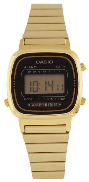 Casio LA670WGA-1 Ladies Classic Stainless Steel Gold Tone Digital Alarm Watch Casio LA670WGA-1 Ladies Classic Stainless Steel Gold Tone Digital Alarm Watch