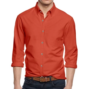Alta Men's Long Sleeve Button Down Cotton Extra Slim Fit Pointed Collar Dress Shirt - Orange - Medium Alta Men's Long Sleeve Button Down Cotton Extra Slim Fit Pointed Collar Dress Shirt - Orange - Medium