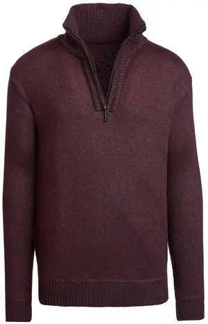 Alta Men's Casual Long Sleeve Half-Zip Mock Neck Sweater - Red Jacket - S Alta Men's Casual Long Sleeve Half-Zip Mock Neck Sweater - Red Jacket - S