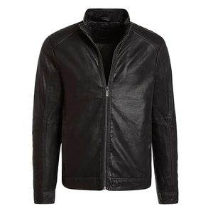 Alta MILJ126 Men's Faux Leather Moto Jacket - Black - Large Alta MILJ126 Men's Faux Leather Moto Jacket - Black - Large