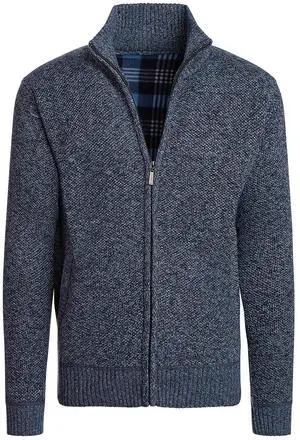 Alta Men's Fleece Lined Casual Full-Zip Mock Neck Sweater - Light Blue Jacket -S Alta Men's Fleece Lined Casual Full-Zip Mock Neck Sweater - Light Blue Jacket -S