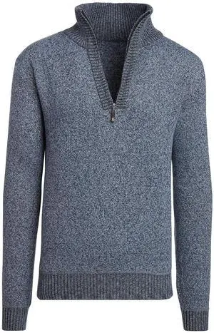 Alta Men's Casual Long Sleeve Half-Zip Mock Neck Sweater - Blue Jacket - S Alta Men's Casual Long Sleeve Half-Zip Mock Neck Sweater - Blue Jacket - S