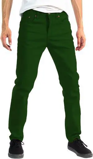 Alta Designer Fashion Mens Slim Fit Skinny Denim Jeans - Green - Size 32 Alta Designer Fashion Mens Slim Fit Skinny Denim Jeans - Green - Size 32