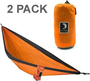 2-Pack Tribe Provisions Double Person Adventure Hammock Rip-Stop Nylon - Orange
