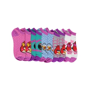 Angry Birds 5 Pack "Pretty Bird" Low Rise Girls Socks - Size 9 - 11 Large Angry Birds 5 Pack "Pretty Bird" Low Rise Girls Socks - Size 9 - 11 Large
