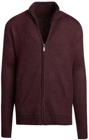 Alta Men's Casual Long Sleeve Full-Zip Mock Neck Sweater - Red Jacket - XL Alta Men's Casual Long Sleeve Full-Zip Mock Neck Sweater - Red Jacket - XL