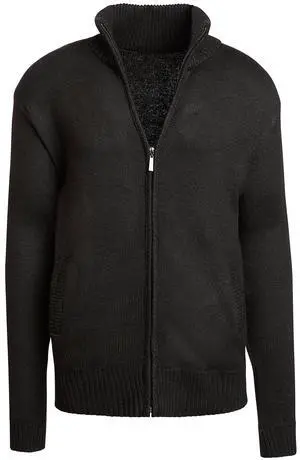 Alta Men's Casual Long Sleeve Full-Zip Mock Neck Sweater - Black Jacket - M Alta Men's Casual Long Sleeve Full-Zip Mock Neck Sweater - Black Jacket - M