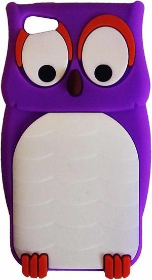 Hype Apple iPhone 5 Silicone Non Slip Protective Skin Cover Cell Phone Case Purple Owl